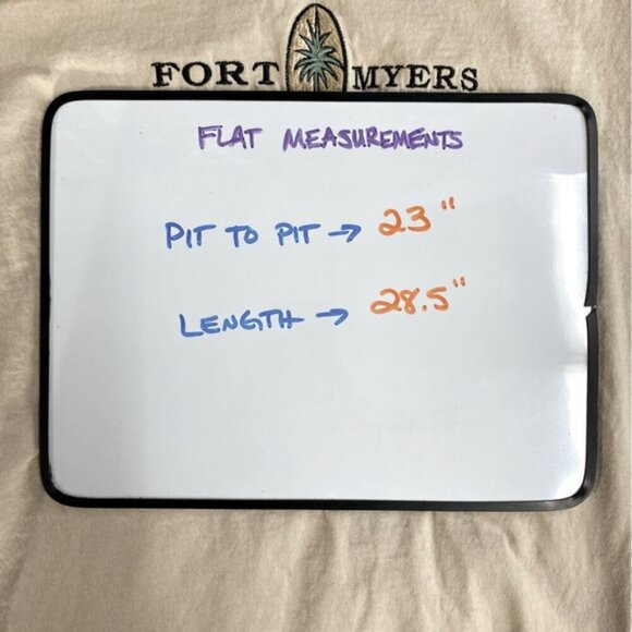 Vintage Gildan Beige Cotton Embroidered Fort Myers Florida T Shirt XL - Picture 7 of 14